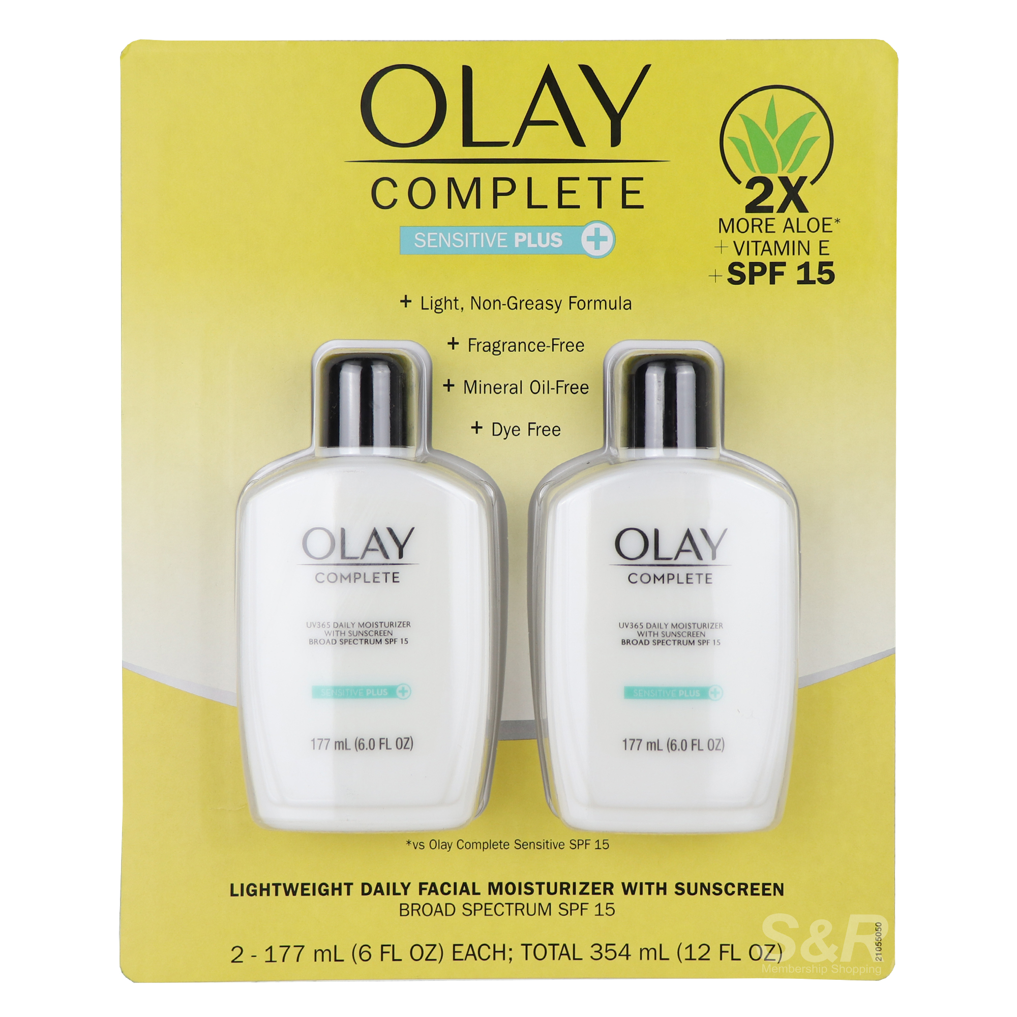 Olay Lightweight Daily Facial Moisturizer With Sunscreen 2x177mL Olay Lightweight Daily Facial Moisturizer With Sunscreen 2x177mL